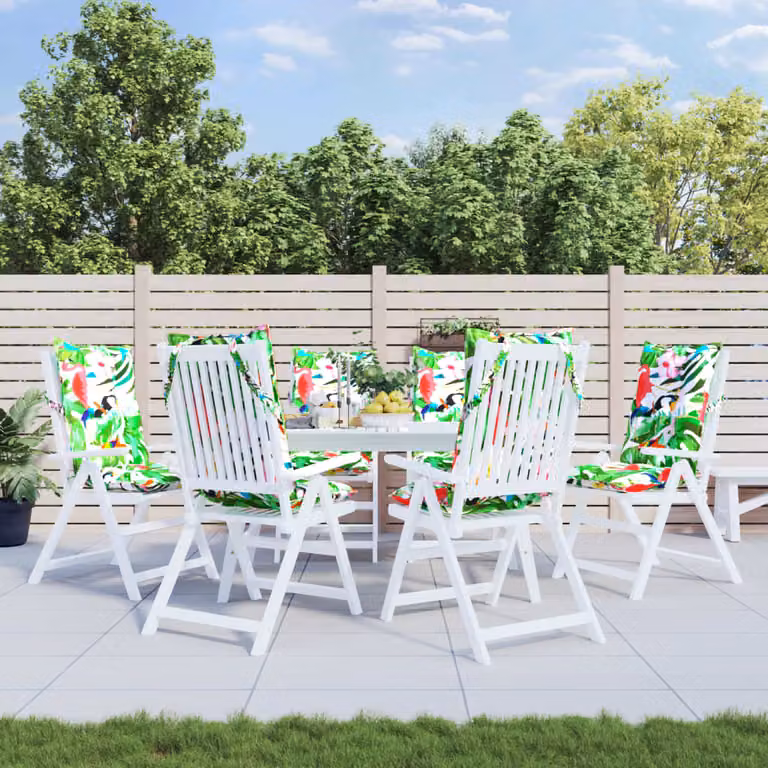 Set di 6 cuscini per sedia con schienale alto vidaXL multicolore in tessuto Oxford impermeabile e traspirante