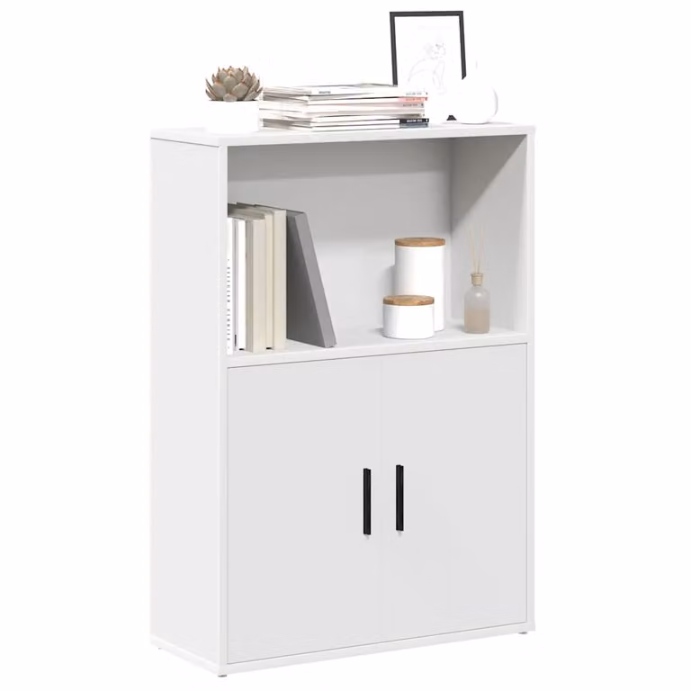 Libreria bianca moderna vidaXL in legno e MDF L: 60 cm, P: 24 cm, H: 85 cm