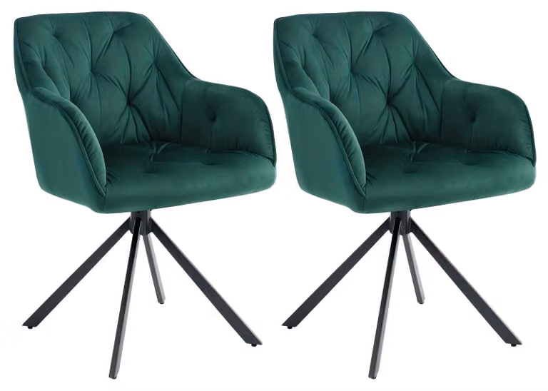 Sedie da pranzo - Sedie - Sedie a conchiglia - Sedie con braccioli - Sedia di design - Set da 2 - Rivestimento
