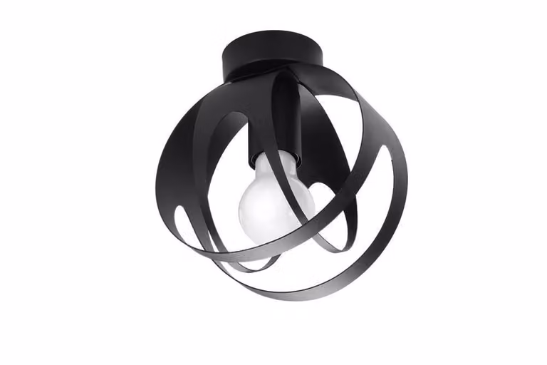 Lampada da soffitto TULOS nero 1xE27 15W acciaio 21x16x16cm Sollux Lighting