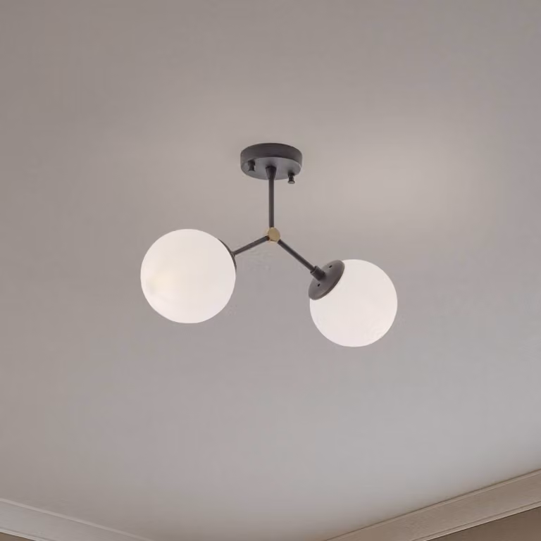 Plafoniera soffitto Damar Opviq, dimmerabile, Nero, Soggiorno / Sala da pranzo, Vetro, Plafoniera