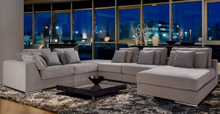Wohnlandschaft Stoff Ecksofa U-Form Sofa Couch Design Polster Modern Textil