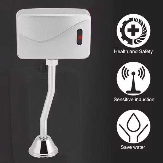 Sciacquone automatico con sensore a infrarossi alimentato a batterie - Sciacquone a risparmio idrico - WC per bagno - 6 V CC - Efficiente e igienico