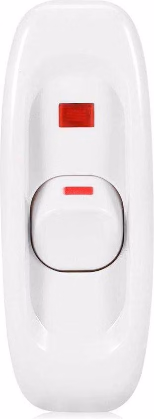 Circuito LED - Interruttore a cavo con indicatore LED - CA 250 V 10 A in linea - Bianco - Lampade da tavolo, da ufficio e da parete.