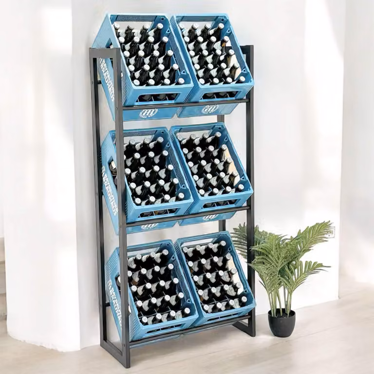 DanDiBo Portacasse per birra 6 casse Nero Metallo Montante 96563 Portacasse per bevande 71 cm Portacasse per bevande Portacasse per bottiglie