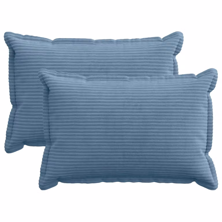 Set di 2 federe vidaXL HOUTEN in velluto a coste blu, L 50 cm x P 70 cm
