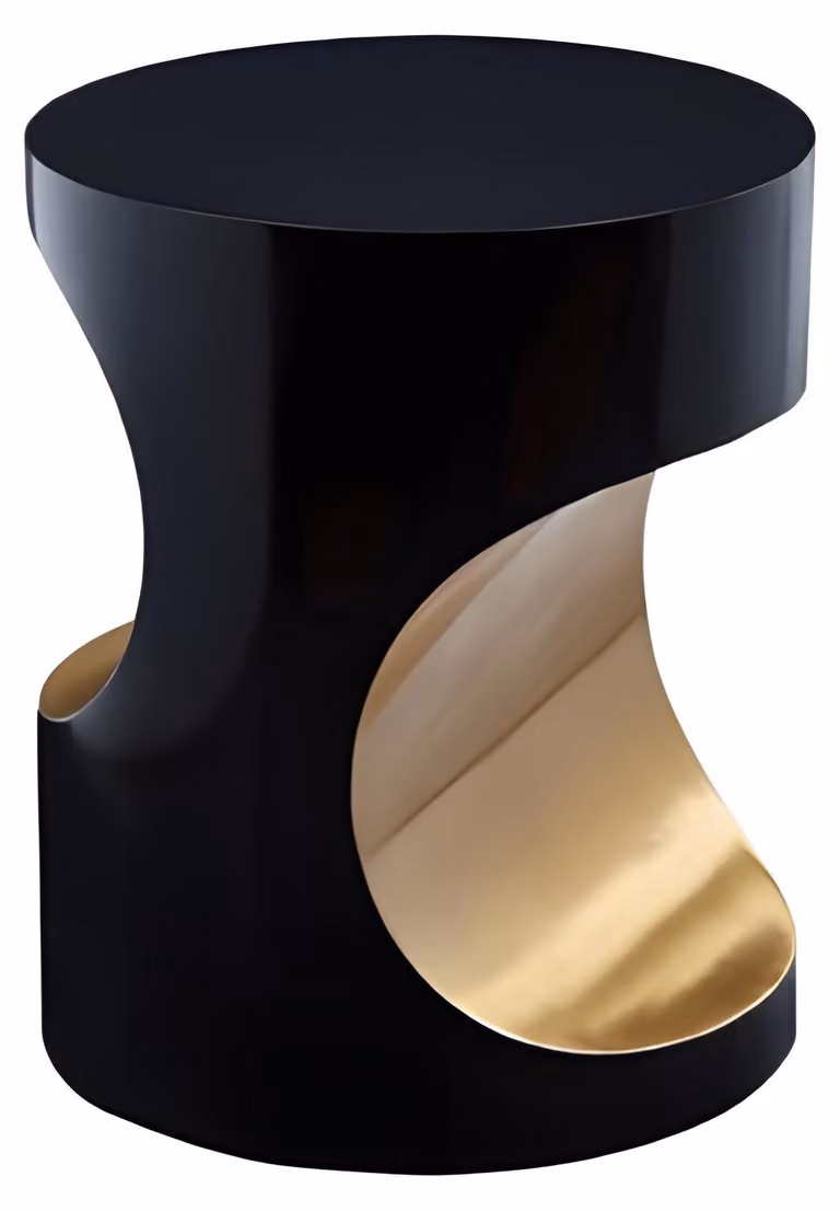 Tavolino rotondo nero, elegante complemento d'arredo per il soggiorno