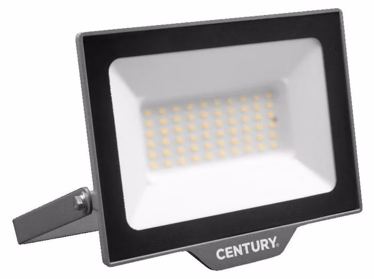 Faretto LED CENTURY SMILE 50W 4000K IP65 nero con sensore di movimento