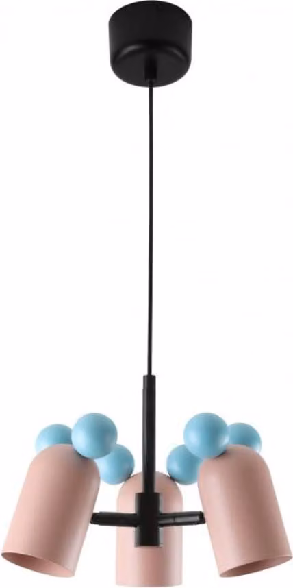 GTV - Lampada a sospensione MOUSE - max.250V, 50/60Hz, 3*E27, max.25 W, IP20, media 30 cm, rosa - Lampada da soffitto