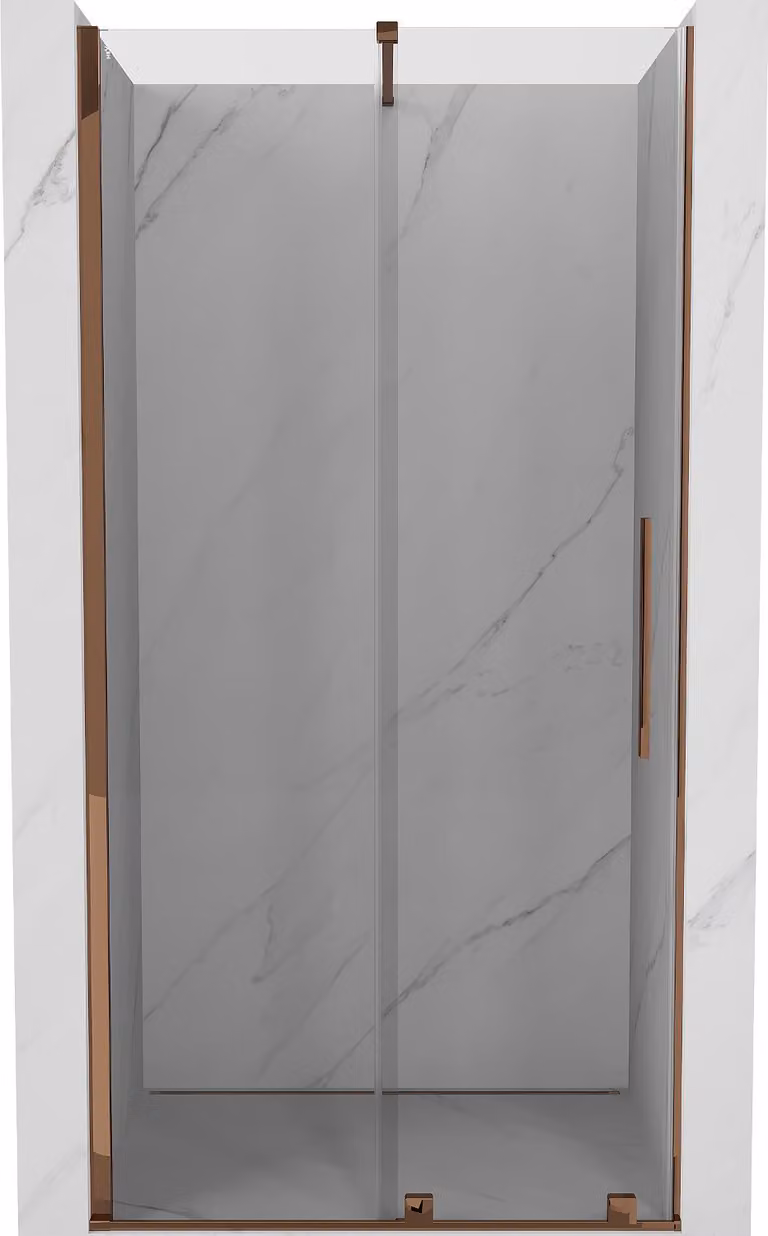 Mexen Velar porta doccia scorrevole 100 cm, trasparente, oro rosa - 871-100-000-01-60
