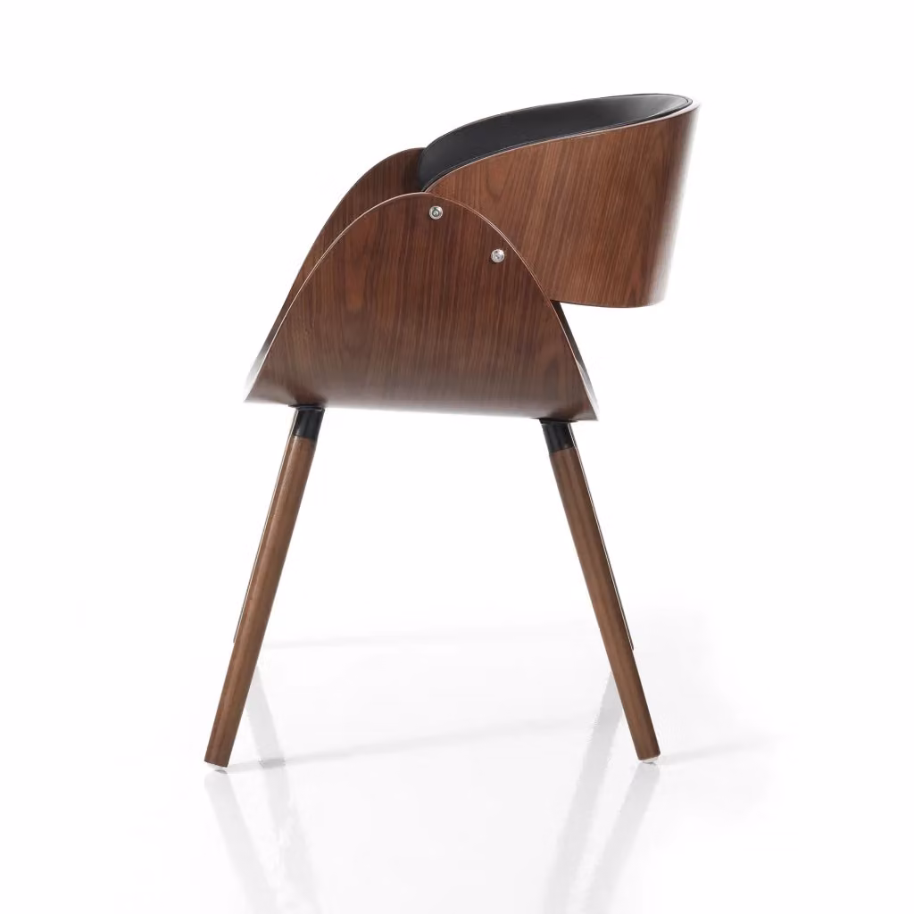 Sedia imbottita Oresteluchetta in pelle sintetica nera H 73 x L 54 x P 52 cm – 2