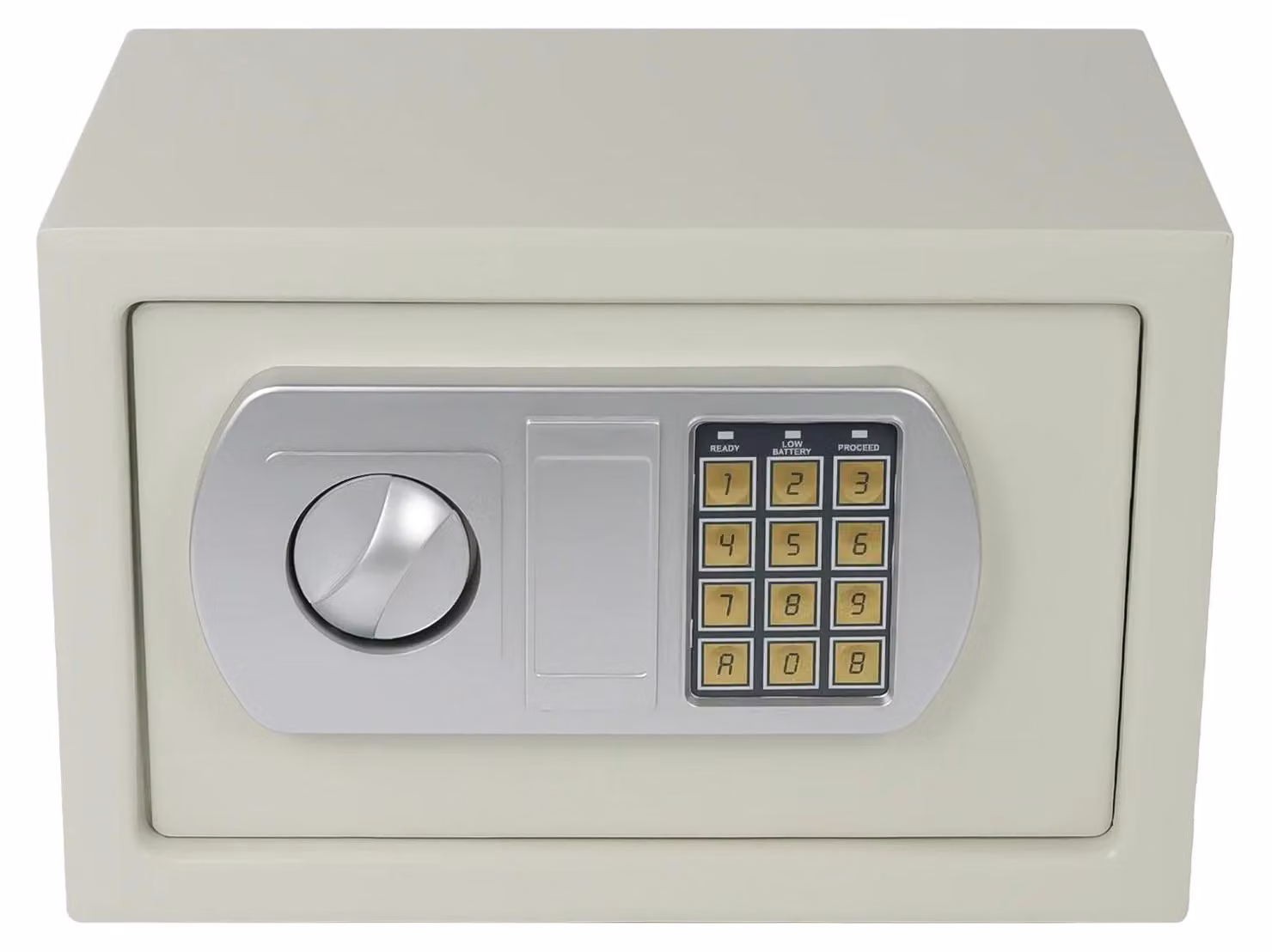 Cassaforte compatta con serratura elettronica e chiave di emergenza, modello SecureBox-30