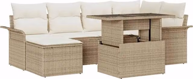 Set Divano da Giardino 7 pz Beige 3357054