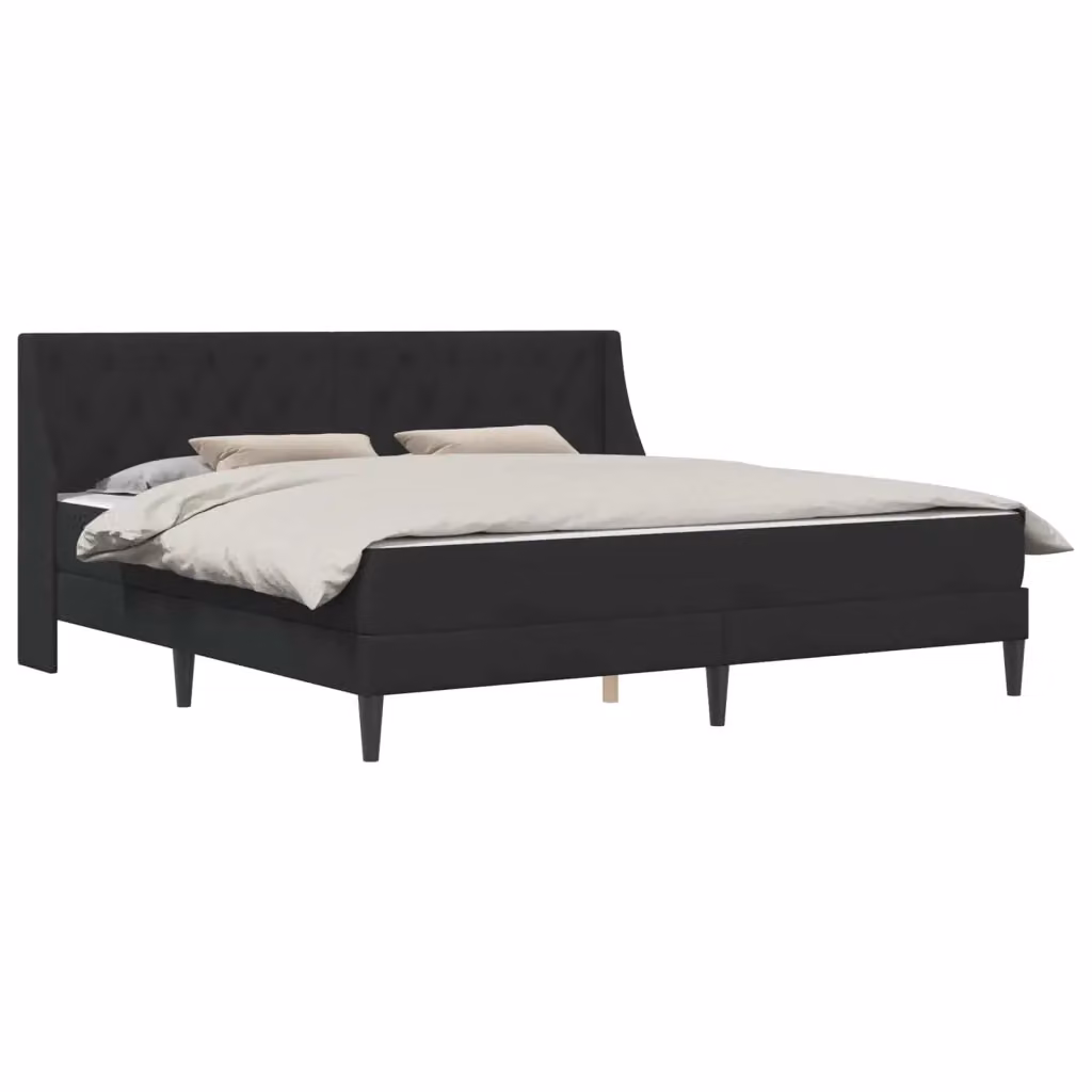 Struttura letto con materasso ibrido vidaXL in velluto nero L/P/H: 180 x 200 x 96 cm – 2