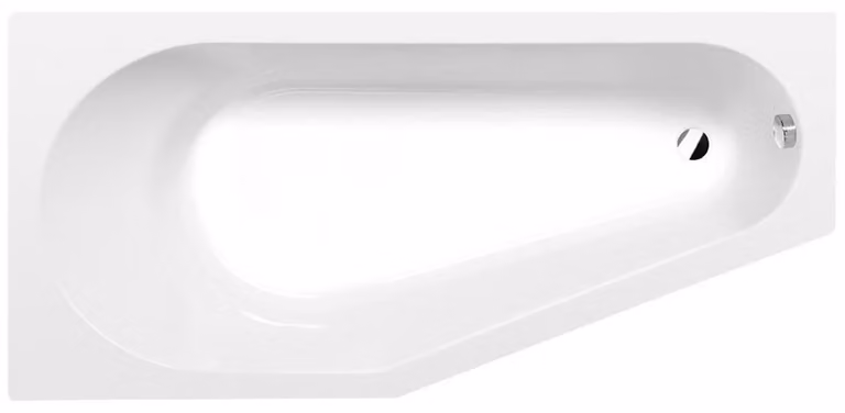 Vasche da bagno Polysan - Vasca da bagno asimmetrica Tigra L, 1500x750 mm, conchiglia pesante, bianco 72928