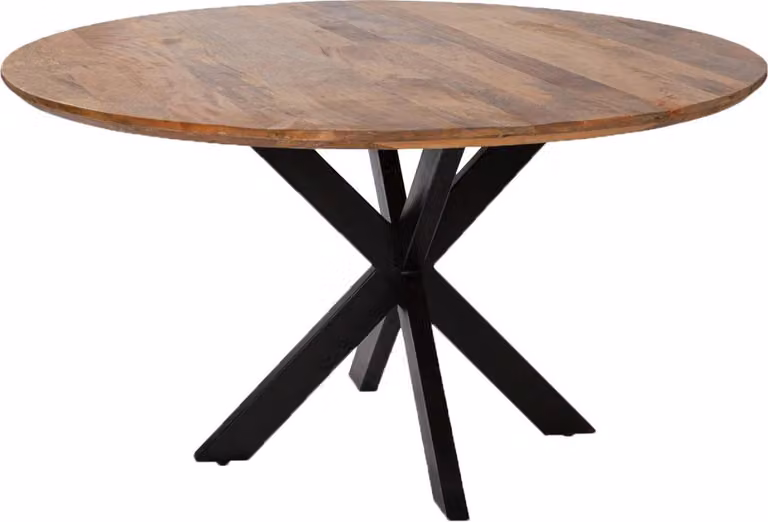 Tavolo Avola Mango Struttura a croce rotonda 110 cm