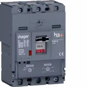 Interruttore di potenza Hager h3+P160 TM 3x125 A 25 kA HHS125DC