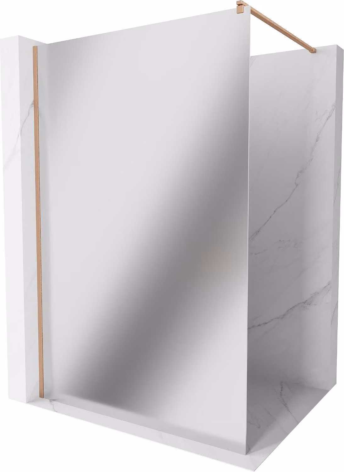 Mexen Kioto parete doccia walk-in 70 x 200 cm, specchio 8 mm, rame spazzolato - 800-070-101-65-50