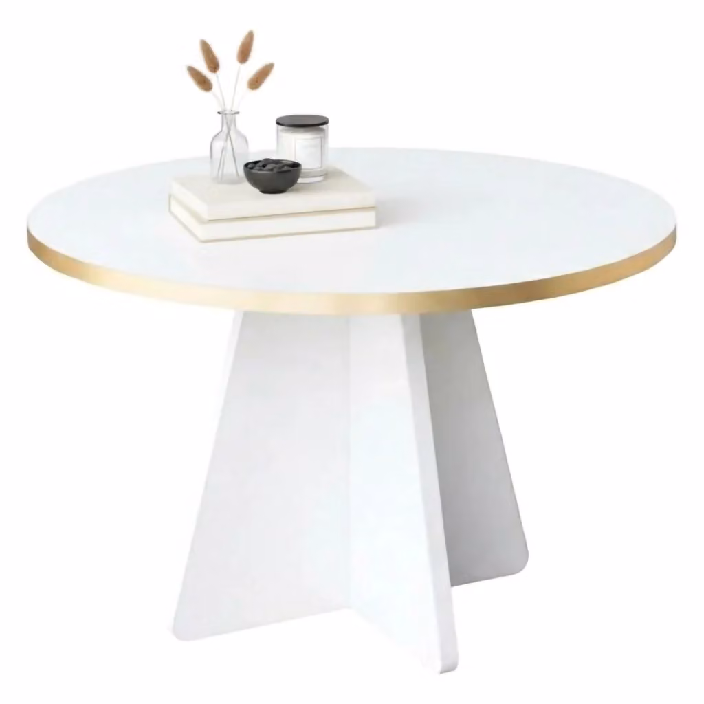 Tavolino da salotto Armanda DMORA, Tavolo basso moderno con portariviste, L/P/H: 60 x 60 x 40 cm, Oro e Bianco – 2