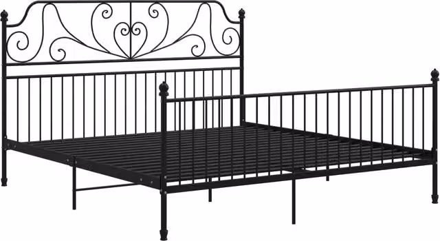 Giroletto-Struttura Letto Nero in Metallo 180x200 cm 539759