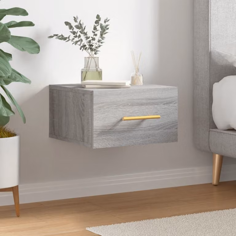 Comodino a muro vidaXL Grigio Sonoma moderno L/P/H: 35 x 35 x 20 cm