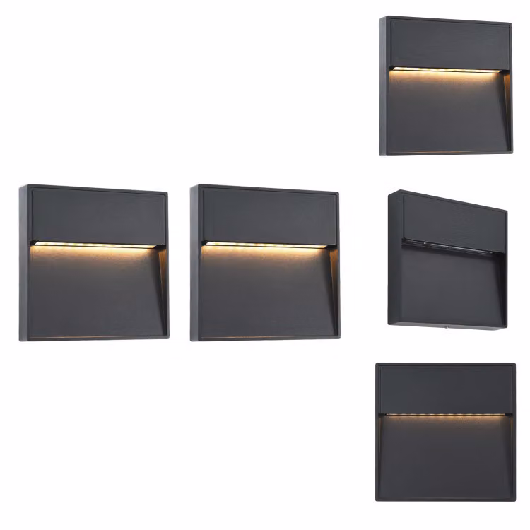 vidaXL Lampade da parete per esterni, 2 pezzi, LED 3W, nero, quadrate - Illuminazione da esterno