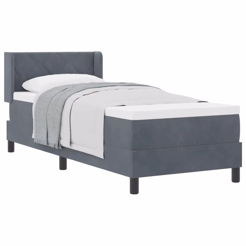 Letto ibrido con testiera in velluto vidaXL Grigio L: 200 cm, P: 80 cm – 2