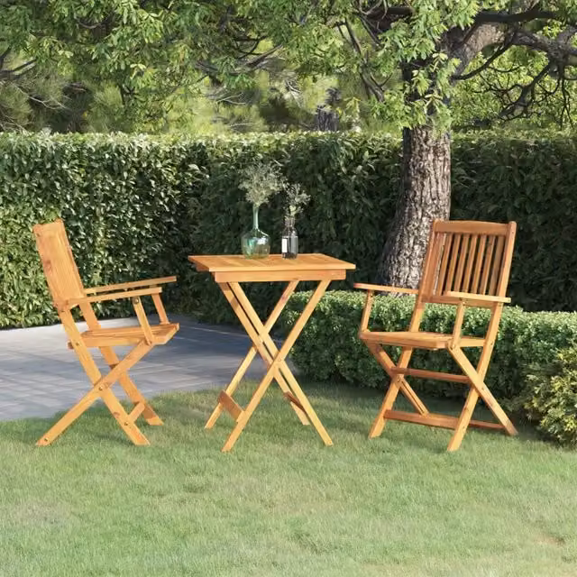 Set da Pranzo da Giardino 3 pz Pieghevole in Massello di Acacia 3058253