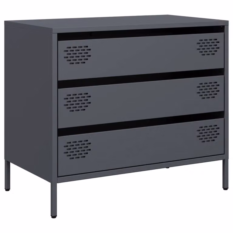 Credenza Antracite 68x39x58,5 cm in Acciaio Laminato a Freddo