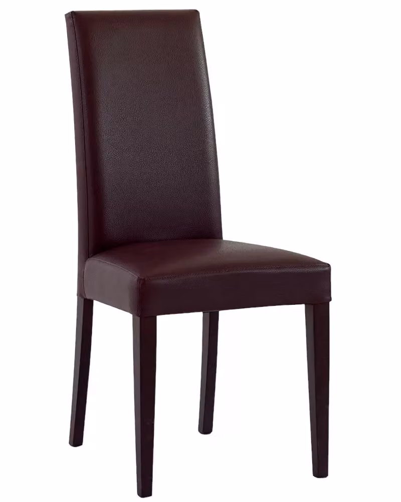 Set di 2 sedie moderne Mobili 2G in legno ed ecopelle imbottita marrone – 2