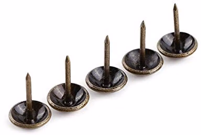 100 chiodi vintage in bronzo per mobili - forma ovale, 11 mm