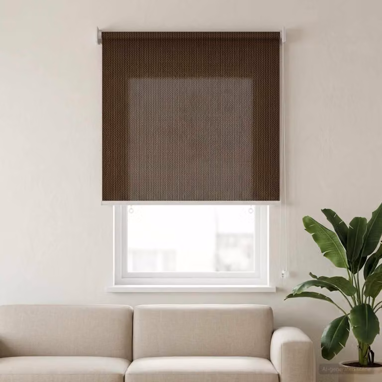 Tenda a rullo esterna vidaXL in HDPE marrone con blocco UV 90%, L: 140 cm, H: 60 cm