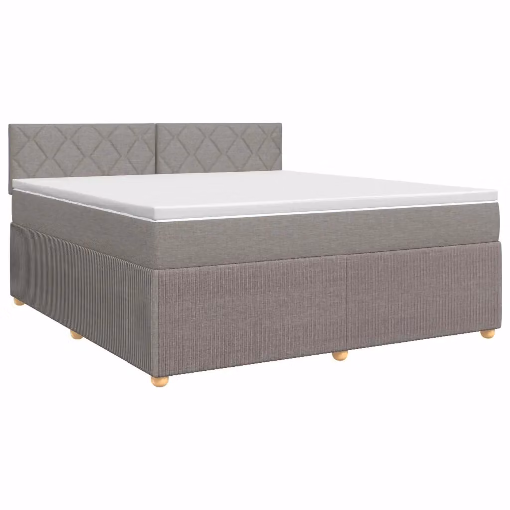 Letto box spring con materasso ibrido vidaXL in tessuto Tortora L/P: 140 x 190 cm – 2