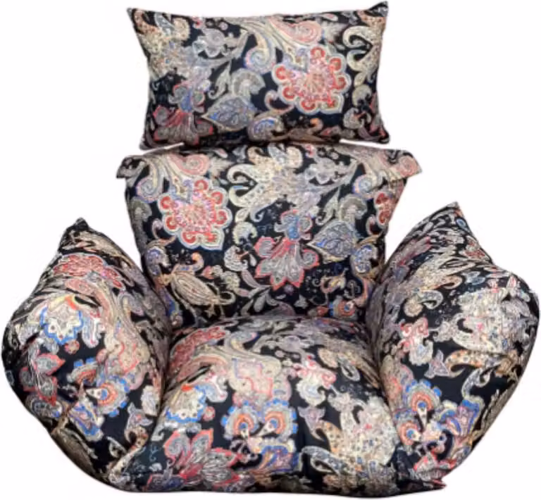 Happyment® Cuscino di seduta Tavien - Per sedia sospesa Egg Chair - Impermeabile - Nero - Rimovibile e lavabile - Per altalena da giardino e patio
