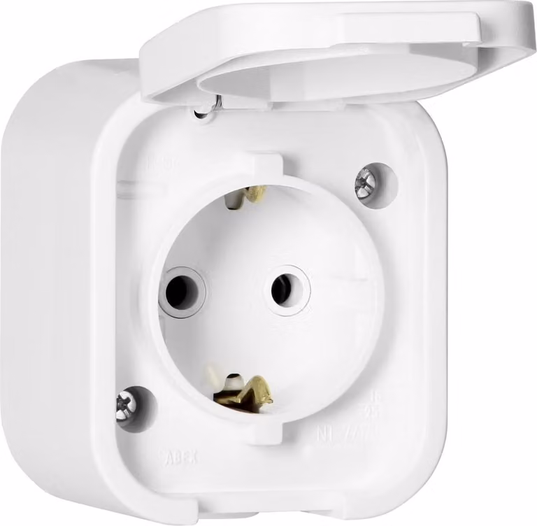 Presa a muro singola Schuko IP54 colore bianco 16A serie B2