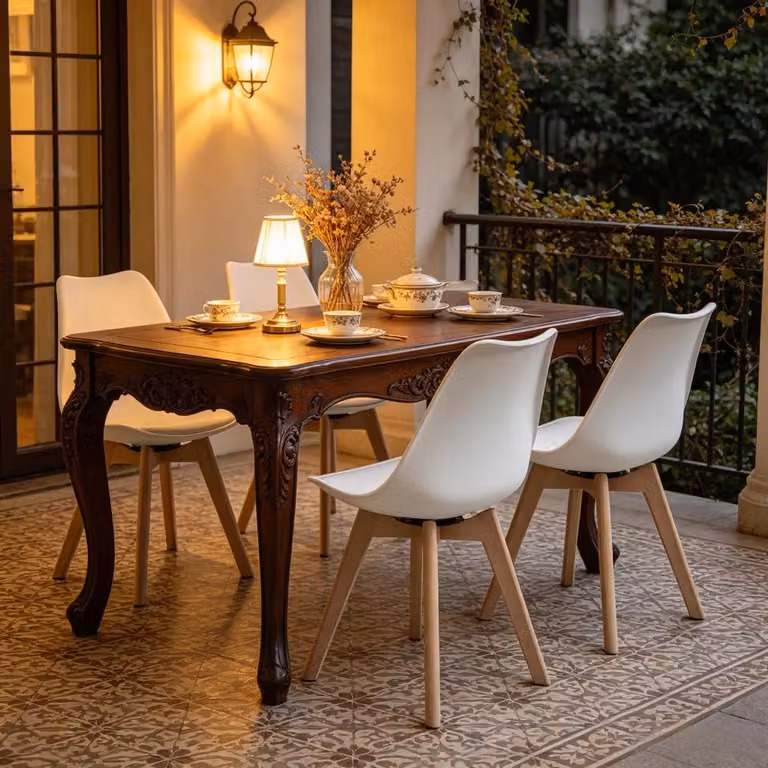 Set di 4 sedie da pranzo girevoli WISHDOR in similpelle bianca con struttura in legno massello per cucina e sala da pranzo