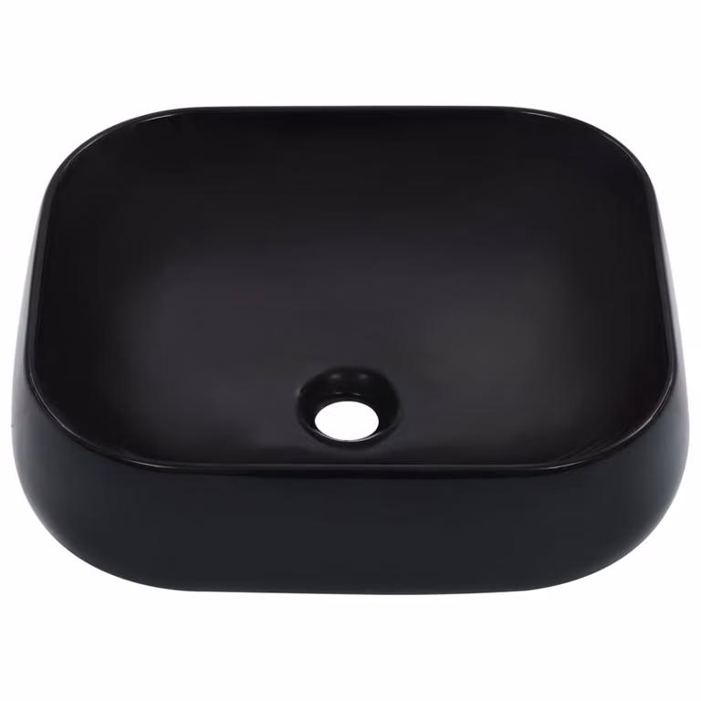 Lavandino 44,5x39,5x14,5 cm in Vetroceramica Nero