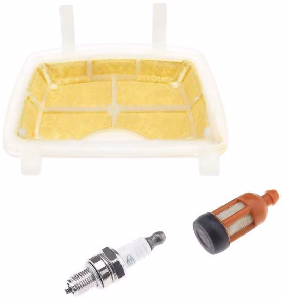 Set di 3 filtri aria e candele 11391201602 per accessori motoseghe, compatibile con le motoseghe Stihl MS171, MS181 e MS211 – ricambi per filtri olio e carburante