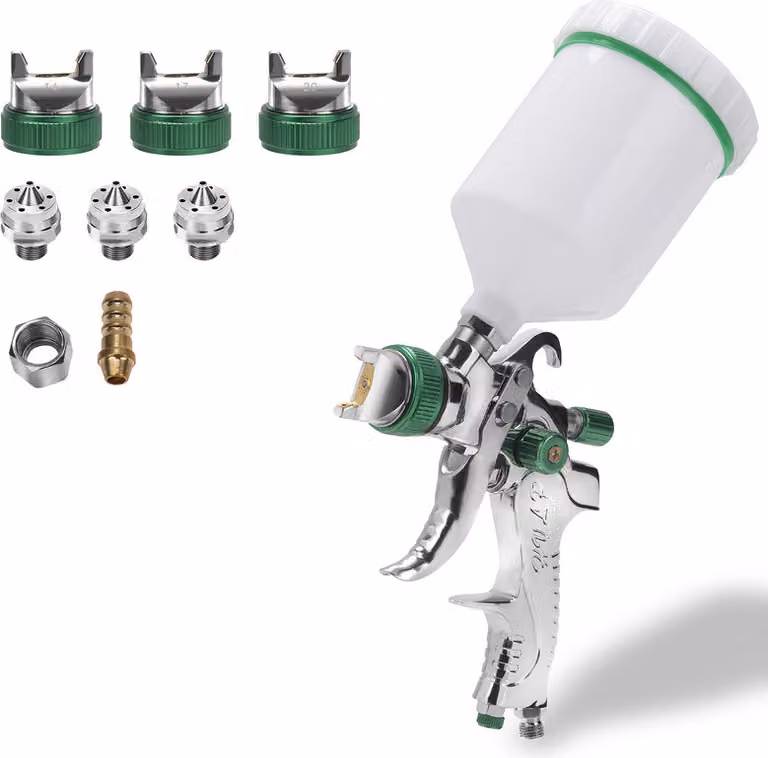 Jopassy 2X HVLP vernice pistola a spruzzo ugelli (1,4/1,7/2,0 mm) La pistola a gravità 600 ml pistola a spruzzo professionale