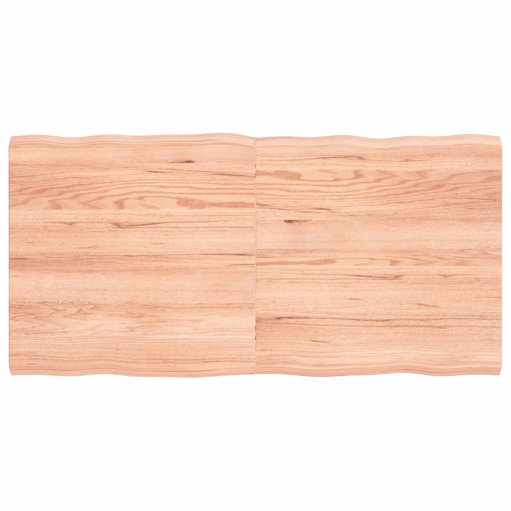 Piano Tavolo in Rovere Rustico con Bordo Naturale vidaXL, Marrone, L: 120 cm, P: 60 cm, H: 2,88 cm