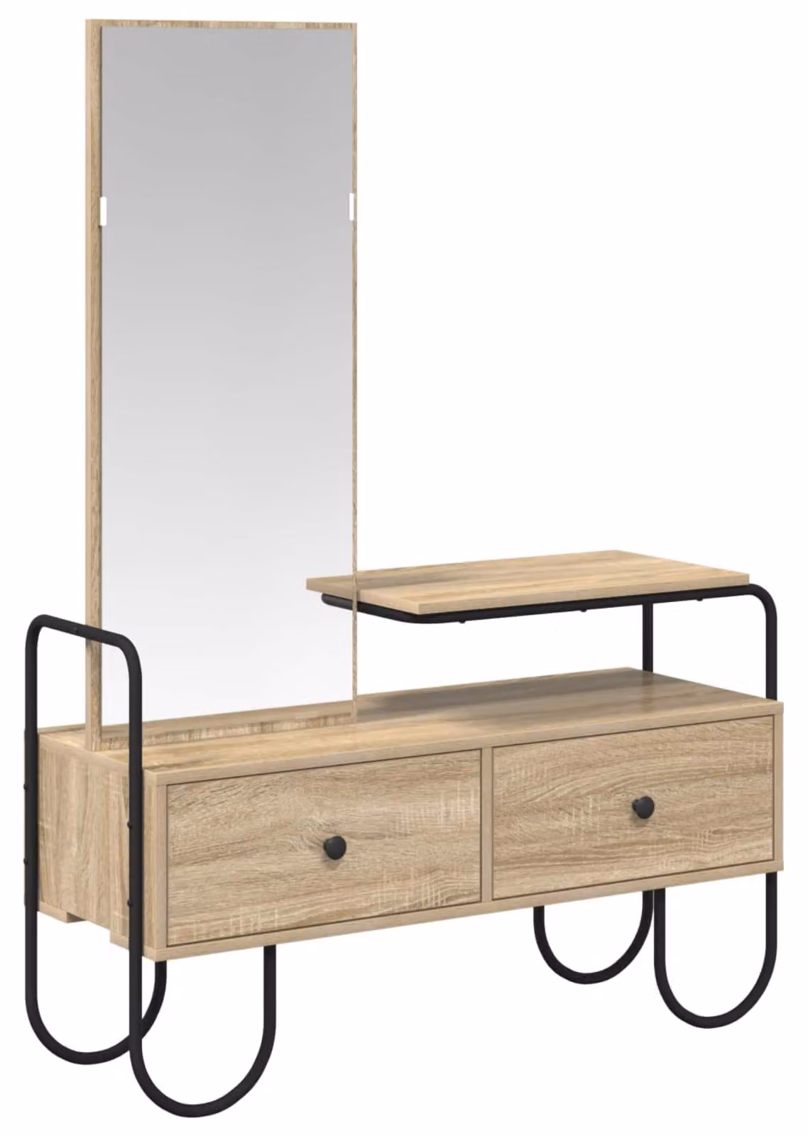 Comodino con cassetto in legno ingegnerato, finitura rovere Sonoma