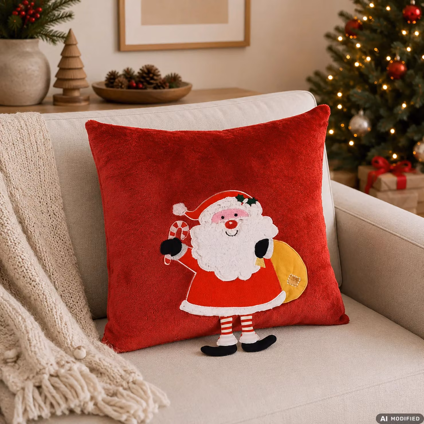 Cuscino Natalizio Sfoderabile e Lavabile Vestiamo Casa Rosso 40x40 cm – 2