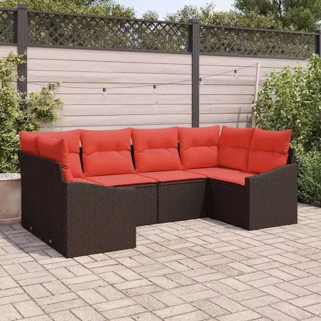 Set di divani 6 pz Marrone polyrattan 3346864