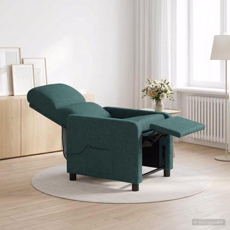 vidaXL Poltrona Massaggiante Moderna Verde con Braccioli per Soggiorno o Ufficio