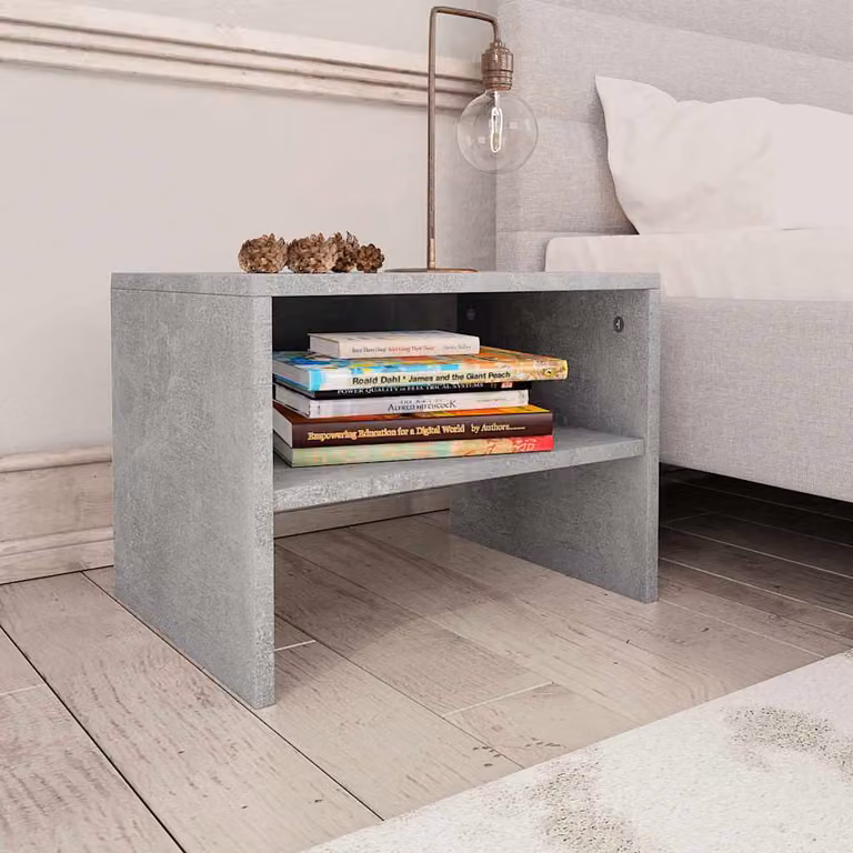 vidaXL Comodini 2 pz Grigio Cemento 40x30x30 cm in Legno Multistrato