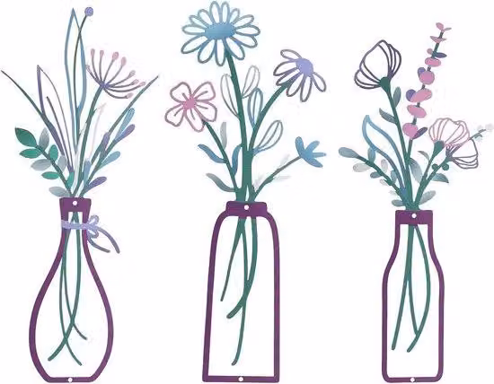 Vasi da fiori rustici bicolori - Elegante decorazione in stile country - Regali ideali per l'inaugurazione della casa - Decorazioni per bagno, sala da pranzo e soggiorno