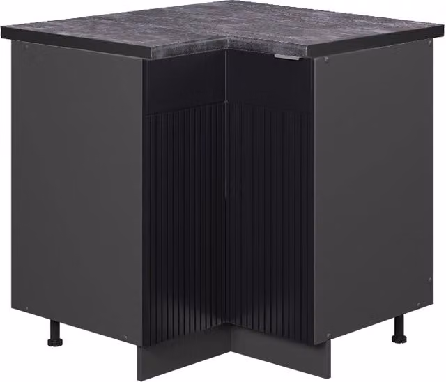 Mobile ad angolo per cucina Vicco Fame-Line Nero rigato e Antracite L: 80.5 cm, P: 60 cm, H: 82 cm – 1