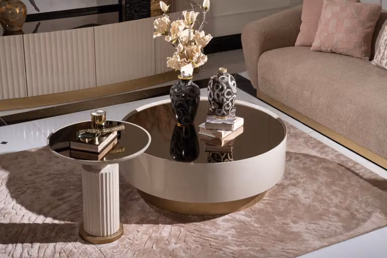 Komplette Couchtisch Beistelltisch Sofatisch Kaffeetisch Beige Luxus