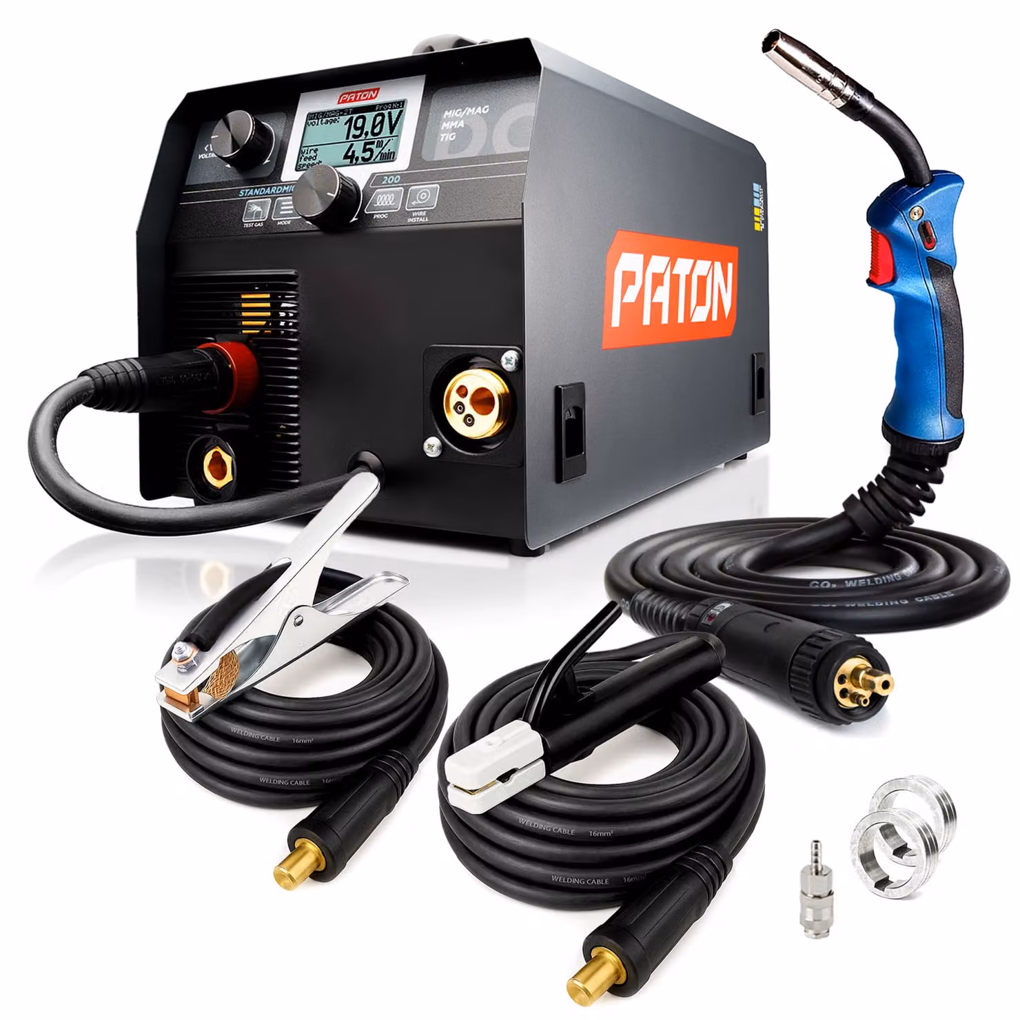 PATON MIG StandardMIG-200 A - Saldatrice multifunzione 3 in 1 per MIG/MAG, MMA, TIG LIFT, Saldatrice 230V, Saldatrice semiautomatica con contattori