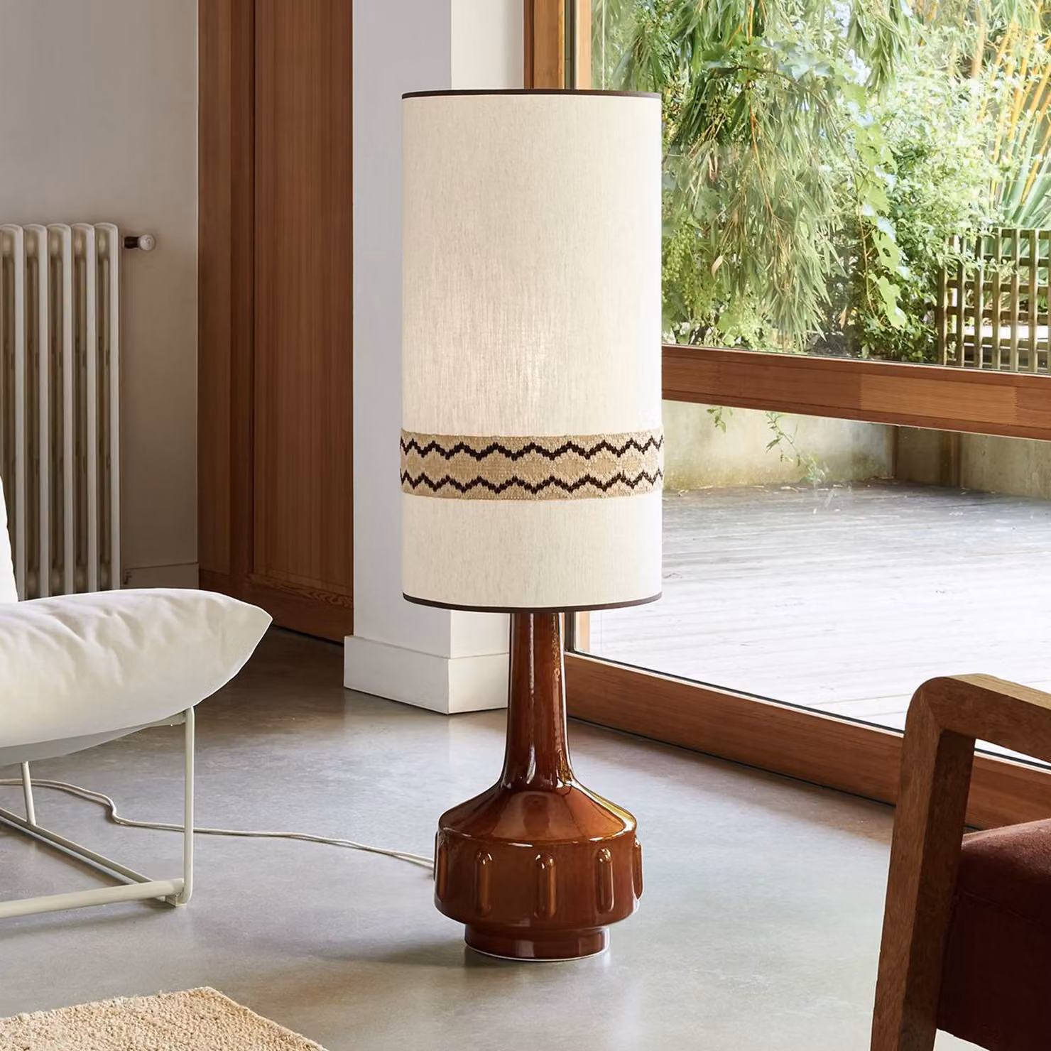 MARKET SET Lampada da terra di design Jimmy, Marrone / Ruggine, Soggiorno / Sala da pranzo, Ceramica, Lampada da terra